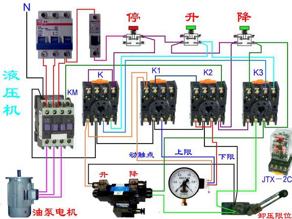 四柱液壓機電氣原理圖